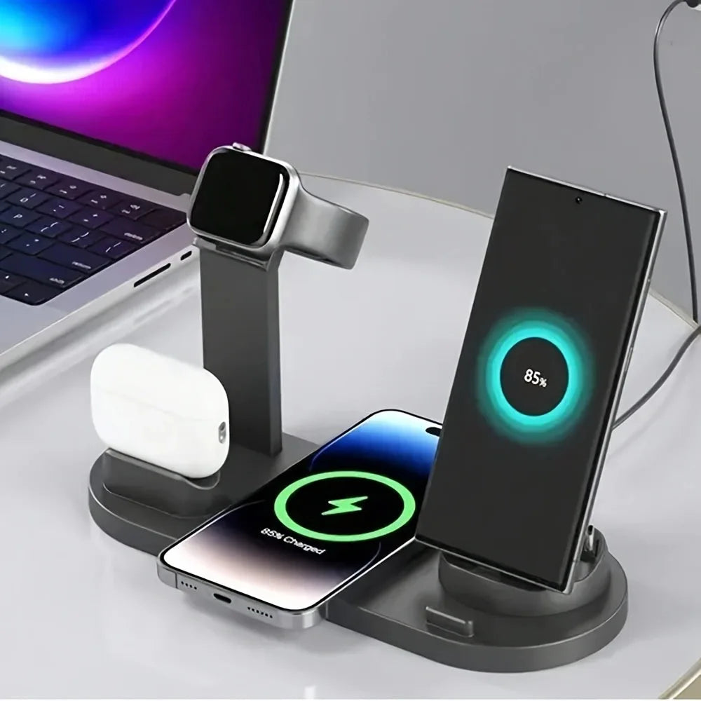 Wireless Charging Station for iPhone & AirPods | Qi Certified Fast Pad Black Tidesmit