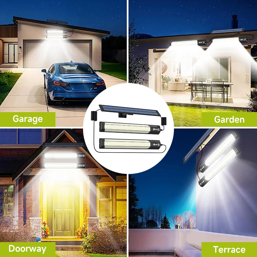 316 LED Solar Lamp Motion Sensor Outdoor Camping Wall Light Waterproof 3 Modes Solar Powered Security Light Garden Fence Garden
