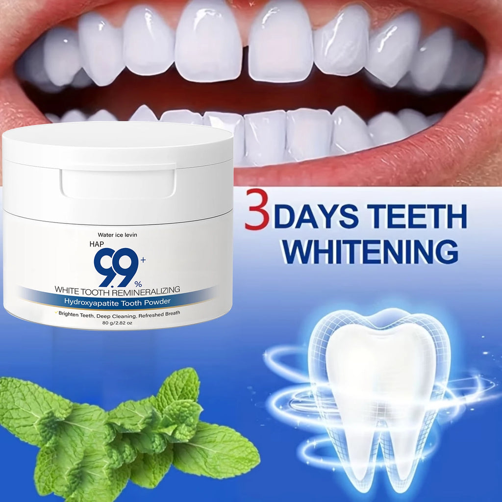 Tidesmit 99% Hydroxyapatite tooth powder for teeth remineralization with collagen and hyaluronic acid