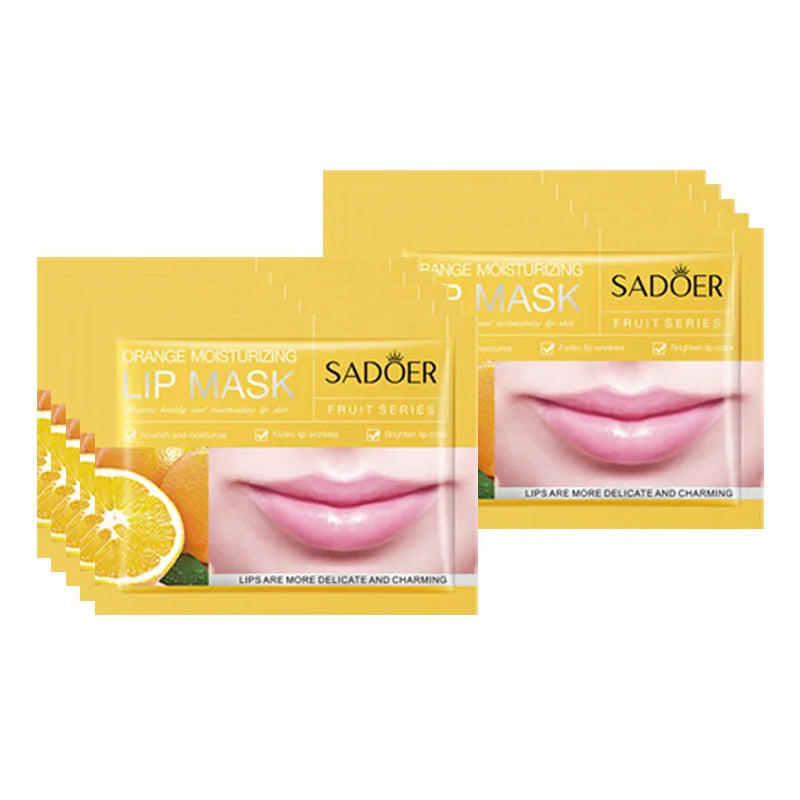 Moisturizing Lip Mask - Nourishing Collagen Gel Patches (10pcs) Lip Care Orange 10pcs Tidesmit
