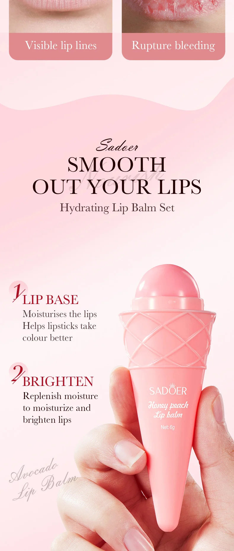 Moisturizing Lip Balm for Dry Lips - Cruelty-Free Nourishing Formula Lip Care Tidesmit