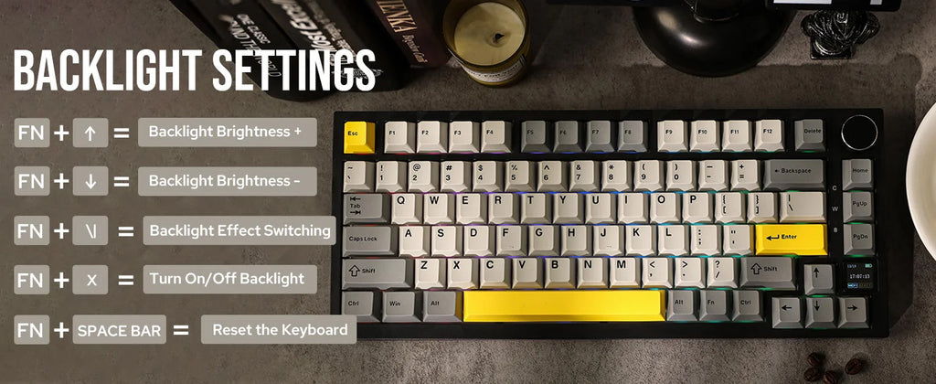 Ajazz AK820 Pro 75% Gasket-mounted Wired/Bluetooth 5.1/2.4G Wireless Mechanical Keyboard with TFT Screen for Win/Mac
