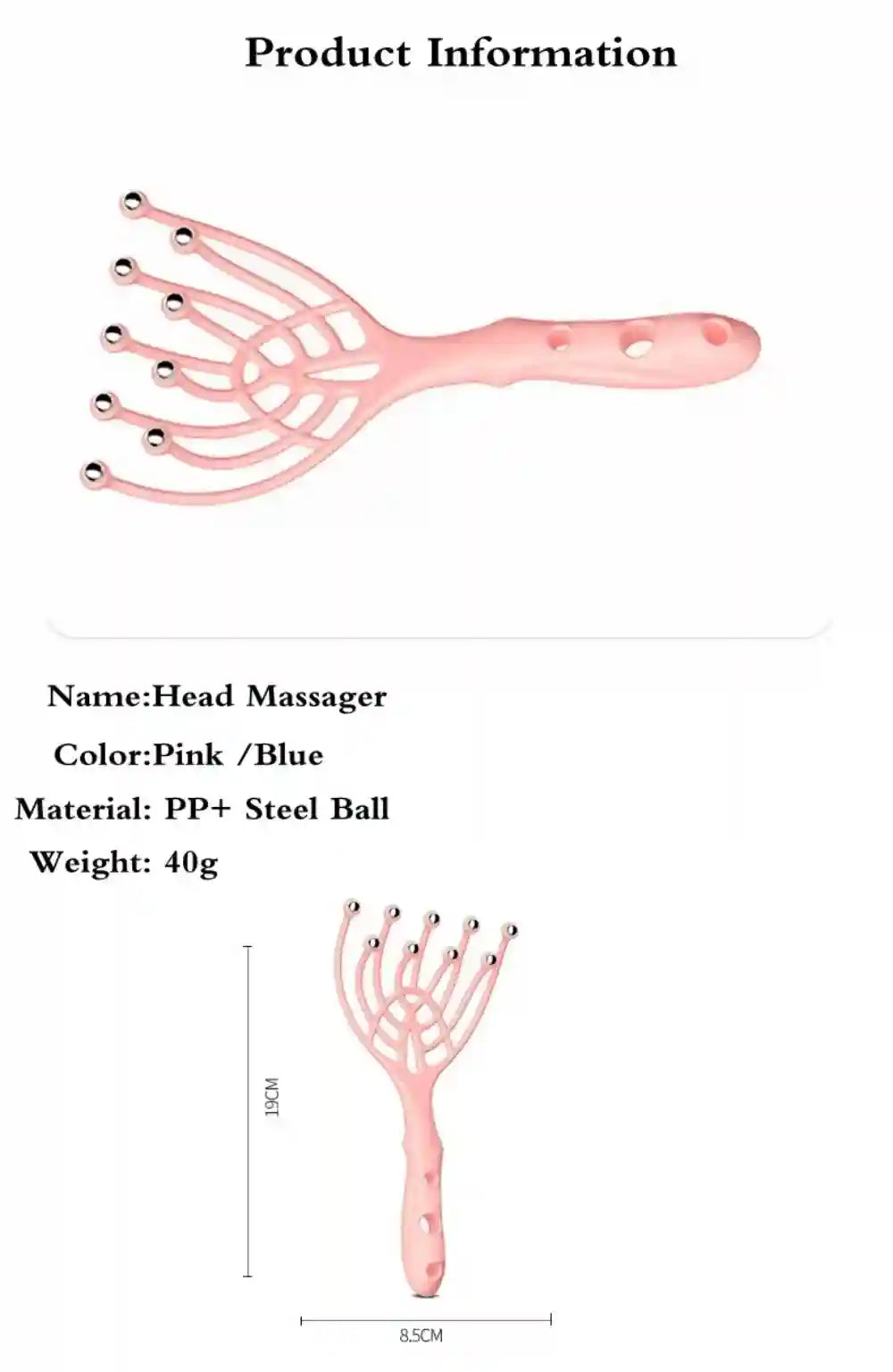 Head Scalp Massager with Steel Ball Rollers for Tension Relief Massage Roller Tidesmit