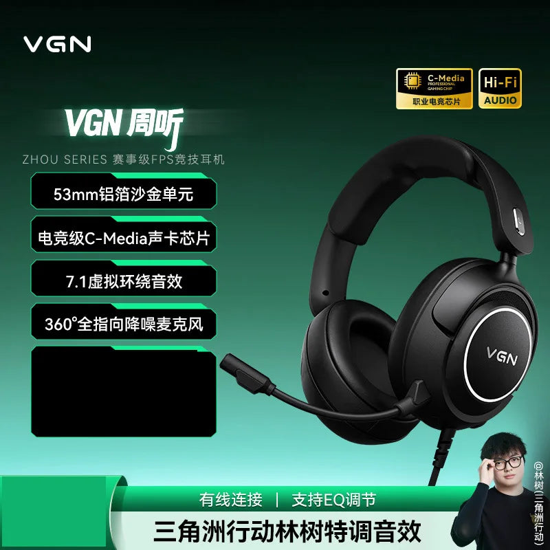 Wireless Gaming Headset with Active Noise Cancellation - Tidesmit Pro Black Tidesmit