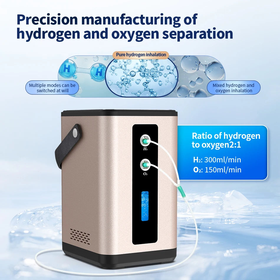 Portable Hydrogen Inhalation Machine 450ml - Gold Edition | Tidesmit Body Shaping Massage Equipment Tidesmit