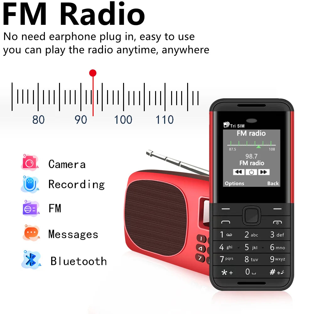 SERVO BM5310 Small Cell Phone 3 SIM Card 1.3" Screen Mini Mobile Phones Auto Call recorder Bluetooth dial Speed dial Cellphones