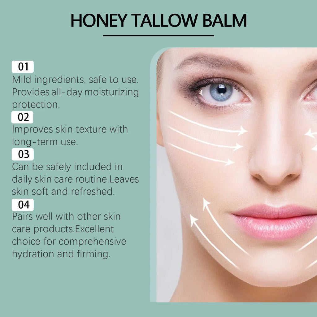 Honey Beef Tallow Moisturizer Nourishing Improve Skin Elasticity Reduce Wrinkles Soften Skin Brightening Facial Hydrating Cream