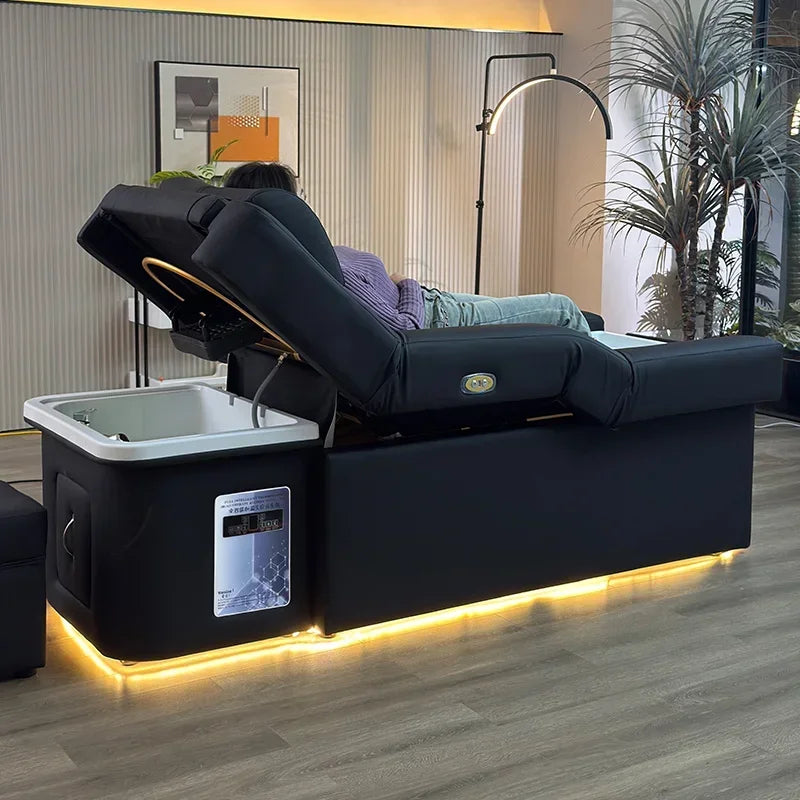 Massage Shampoo Bed with Back Lift - Professional Salon Spa Station Massage Chairs Tidesmit