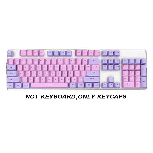 104 Key OEM Backlit Keycaps Set ABS Keycaps Double Shot Cyan White Key Caps for Mx Cherry Gateron Switch Mechanical Keyboard Kit
