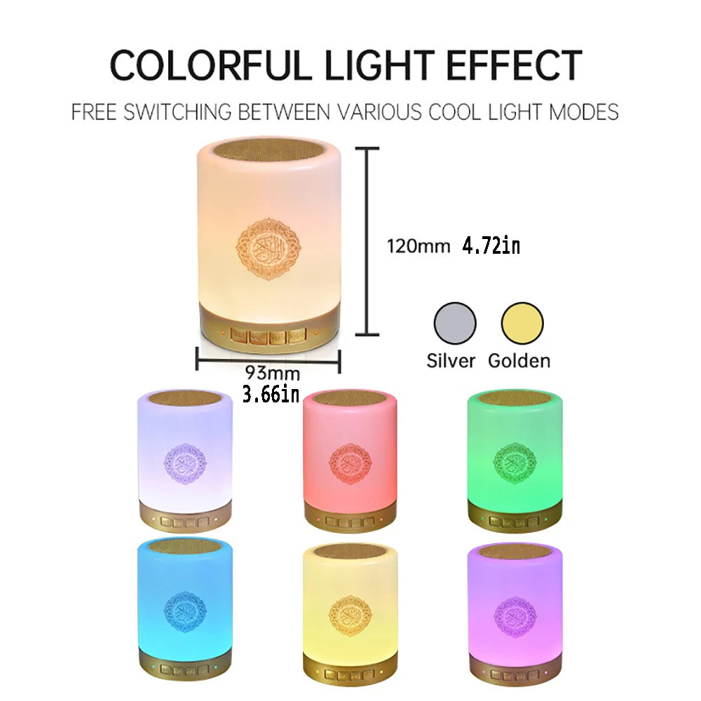 Azan Clock Quran Muslim Islamic Arab Koran Ramadan Bluetooth Speaker Wireless Portable Bright Lamp Holy Night Light Islam Arabic