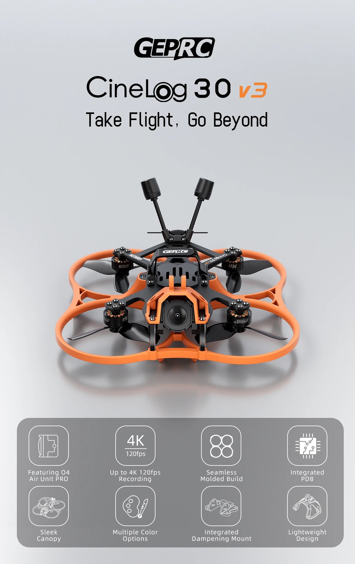 GEPRC Cinelog30 V3 FPV Drone with O4 Air Unit and F722 AIO Tidesmit