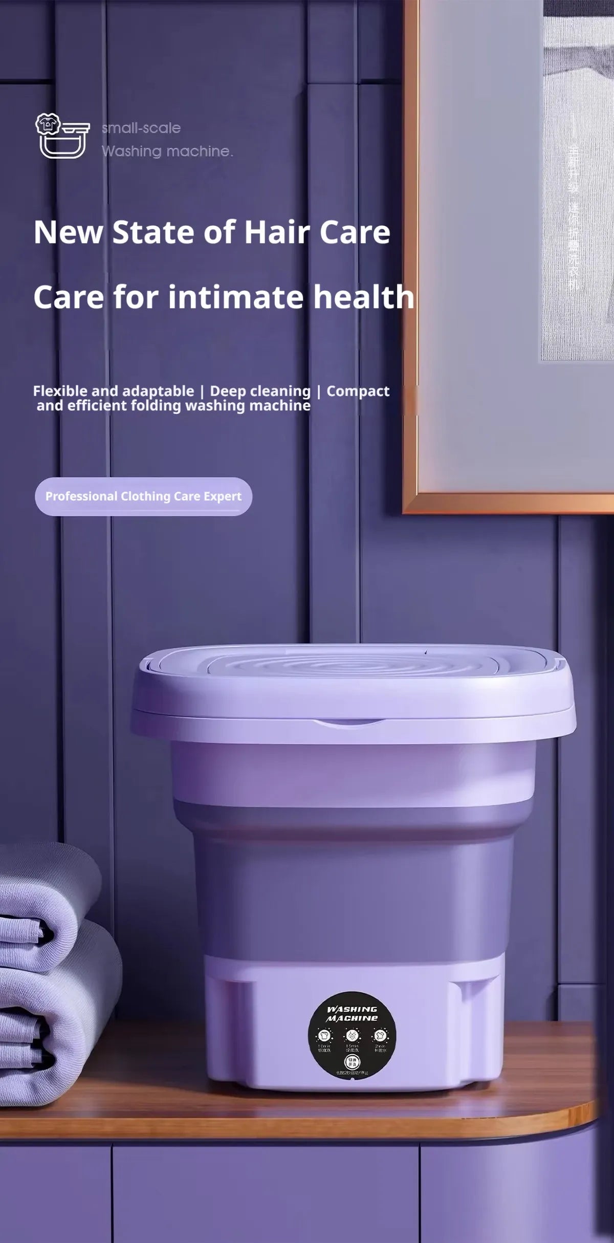9L Collapsible Mini Washing Machine 100V-240V EU Plug