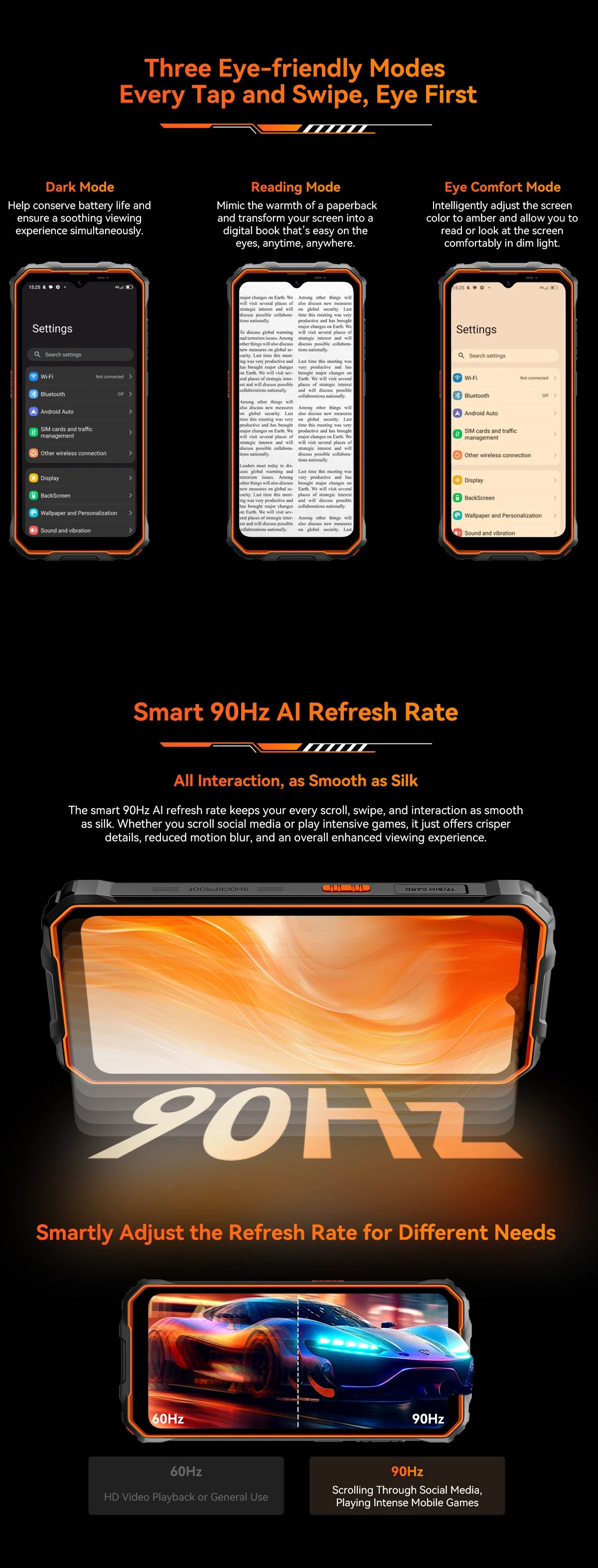 Blackview OSCAL Marine 2 Rugged Smartphone AI, 6.56'' HD+ Display, Unisoc T615,  8GB+128GB, 11000mAh, Android 15 Phone NFC