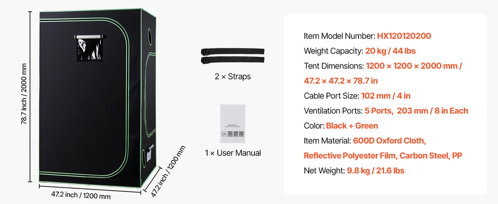 SucceBuy Indoor Grow Tent Kit Indoor Plant Tent with Ventilation System High Reflective Mylar Growing Tents for Flower Veggie