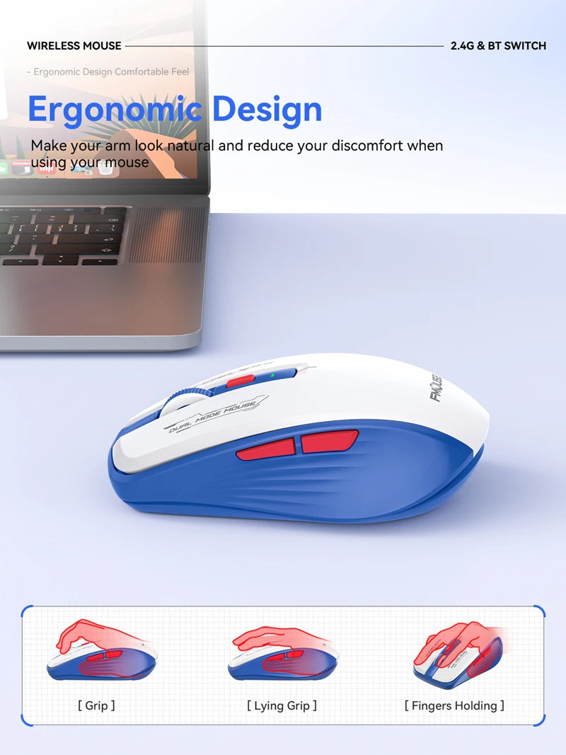 M303L Bluetooth Wireless Mouse 2.4G Dual Mode 1600 DPI Silent Tablet Notebook PC Office Portable Mouse For Android ios