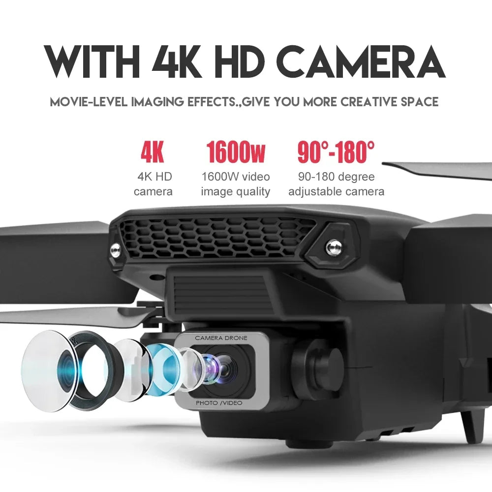 4K Camera Drone Foldable Quadcopter with Dual Wide Angle Lens Tidesmit