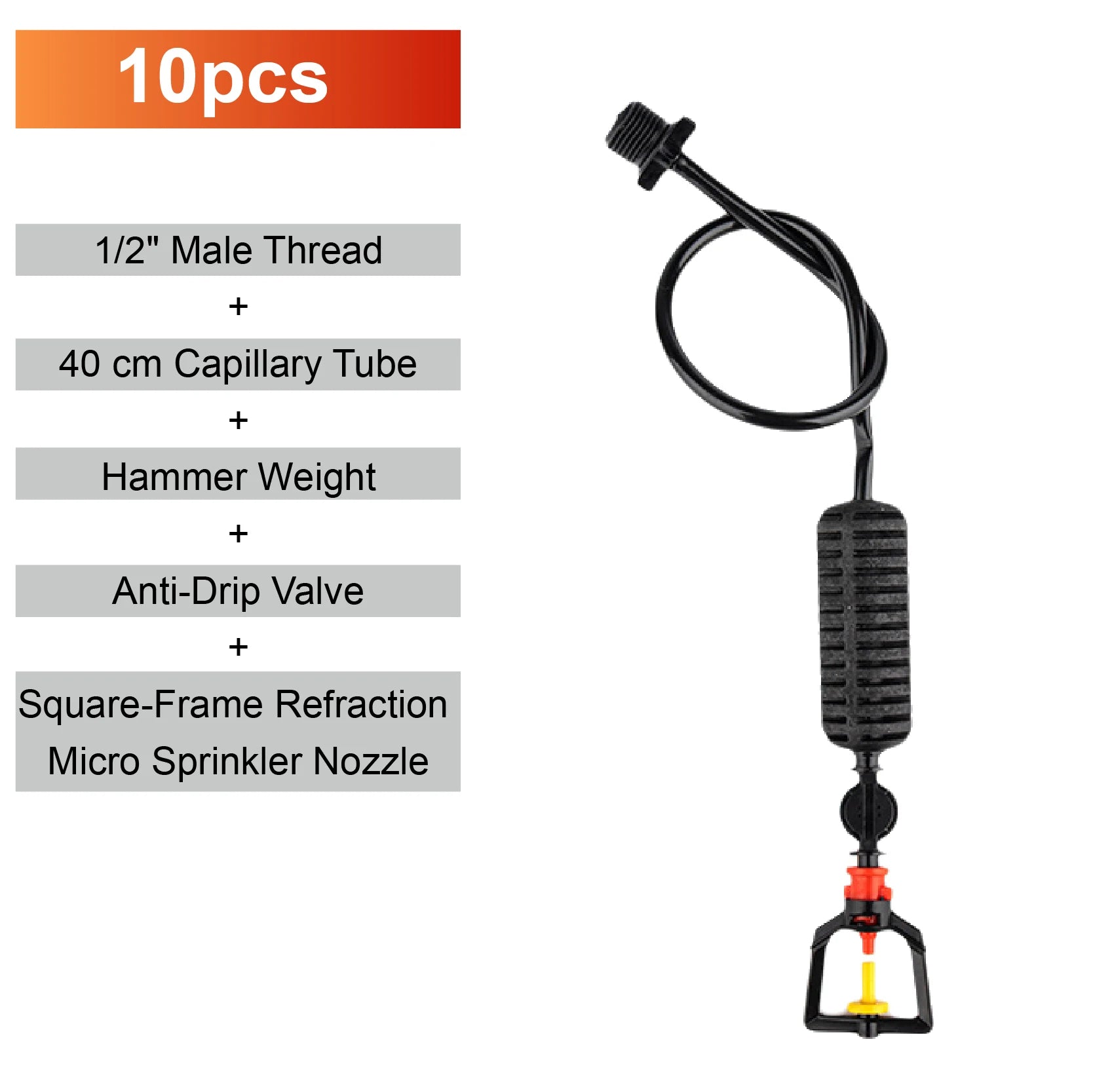360 Degree Rotating Irrigation Sprinkler Misting Nozzle Hanging Spray Greenhouse Cooling Dust Suppression System
