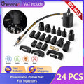 Podofo 24pcs Pneumatic Diesel Injector Puller Tool Professional Air Vibration Injector Removal Extractor Tool for Removing Stuck Fuel Injectors in Diesel Engines with 19Pcs Adapters&Box