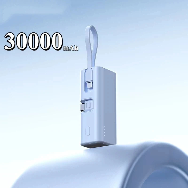 Tidesmit 50000mAh Portable Charger with Integrated Cables & USB-C Blue 30000mAh Tidesmit