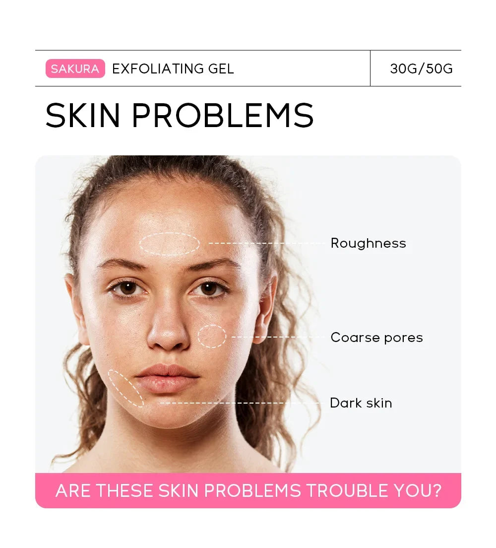 Sakura Exfoliating Peeling Gel | Smooth Face Scrub, 30g & 50g Tidesmit Scrubs Treatments Tidesmit