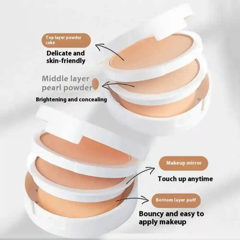Tidesmit TLM two-way cake compact powder matte finish face makeup in oil control lightweight formula detail view