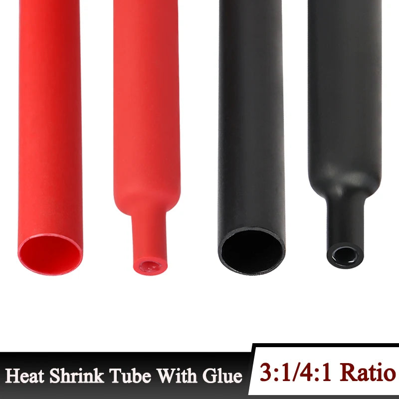 1~10m 3:1/4:1 Ratio With Glue Heat Shrink Tube ID 1.6mm - 50mm Adhesive Lined  Dual Wall Polyolefin ﻿Wrap Cable Protect Sleeve