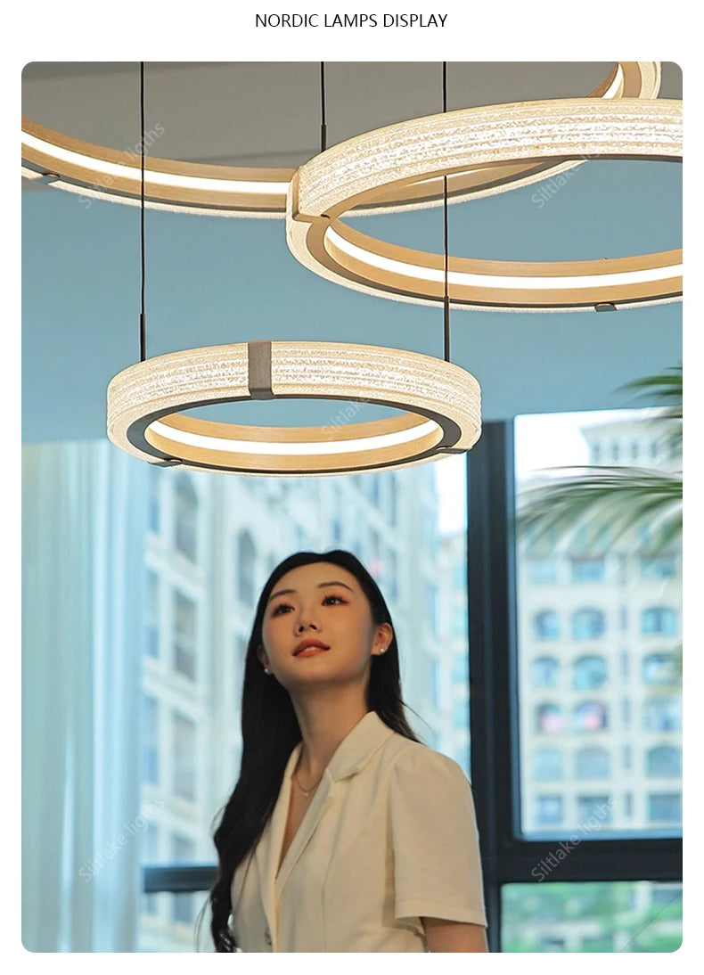 Modern Round LED Ring Light – Adjustable Minimalist Pendant 40-80cm Tidesmit