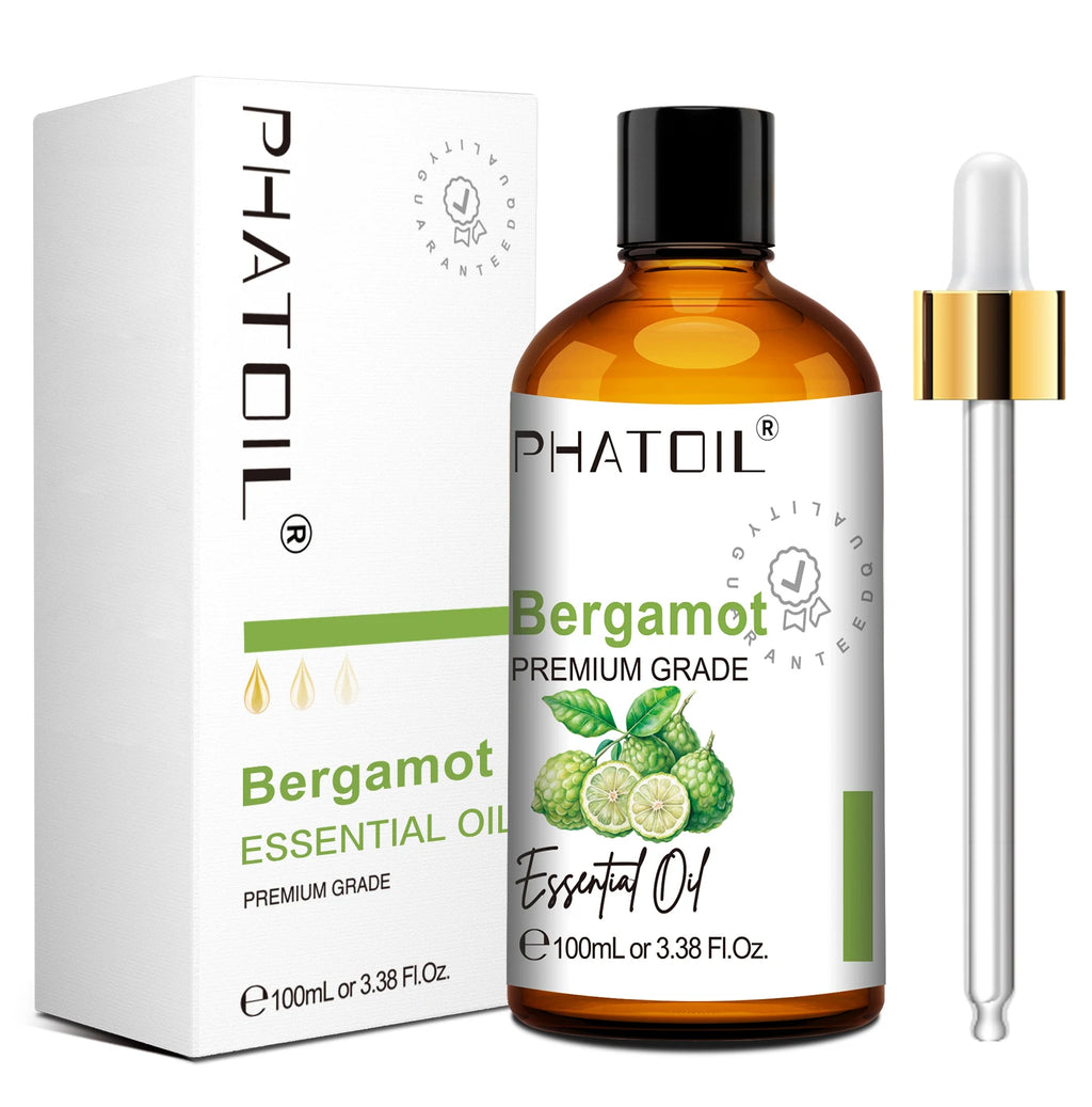 PHATOIL 100ml Pure Aromatherapy Essential Oil For Diffuser, Massage & Skin Care-Eucalyptus Peppermint Vanilla Bergamot Tea tree