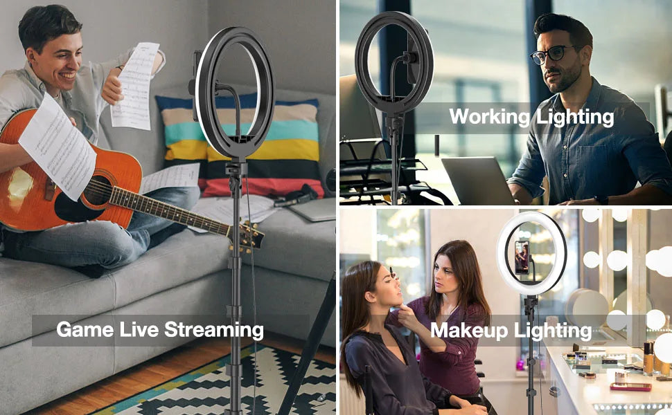 12-Inch LED Ring Light with Adjustable Tripod Stand - Tidesmit Tidesmit