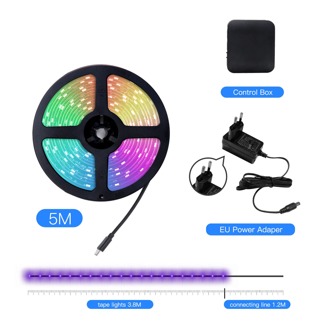 MOES Wifi Smart Ambient Lighting TV Backlight HDMI 2.0 Device Sync Box Led Strip Lights Kit Alexa Voice Google Assistant Control