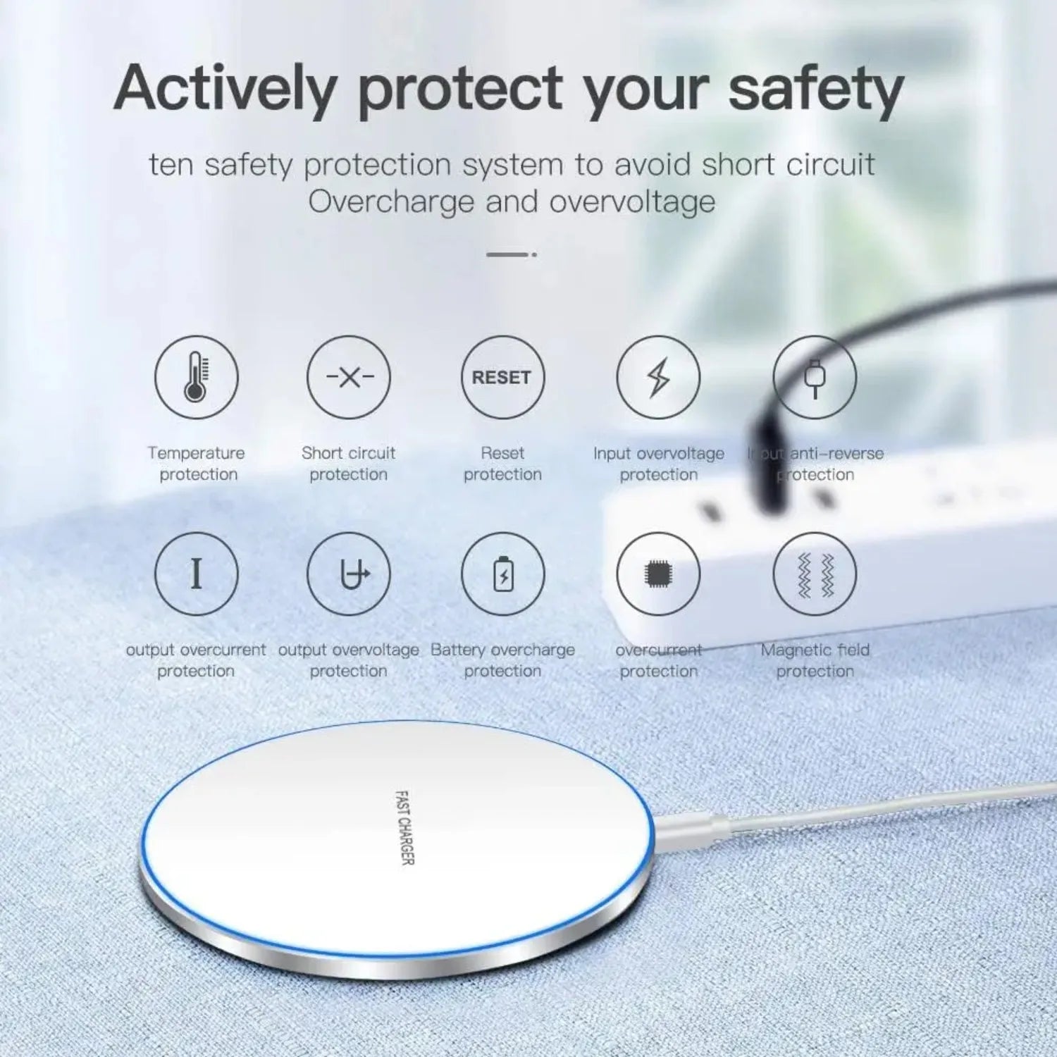 Wireless Charger Pad - Qi Certified Fast Charging Station Tidesmit