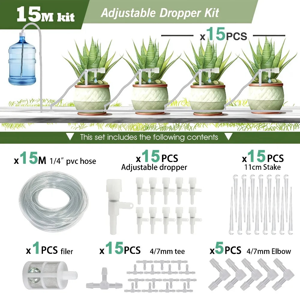 Garden Drip Irrigation Kit with Regulating Valve Potted Plant Watering Device 4/7mm Hose Watering Saving Micro Dripper Greenhous