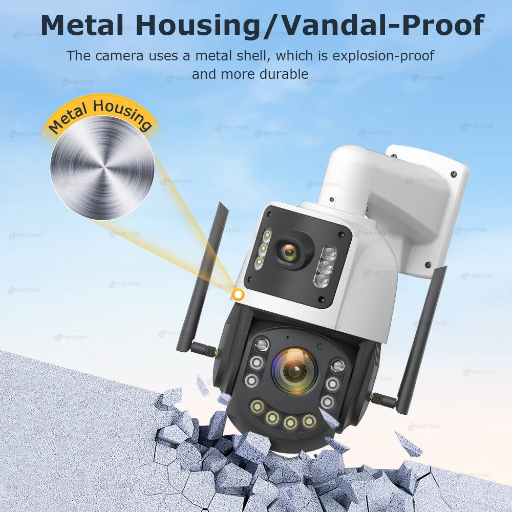 Metal AOV Solar Security Camera 4K 4G SIM 60X Optical Zoom Human  Tracking 31200 Mah 24 Hours Record Home Outdoor Surveillance
