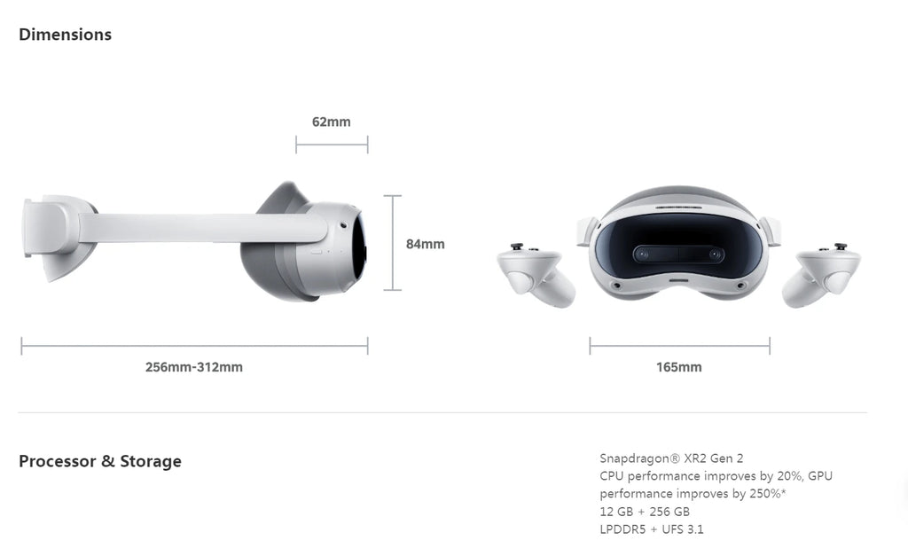 Pico 4 Ultra Mixed Reality Headset | 4K Wireless VR Glasses | 256GB Tidesmit