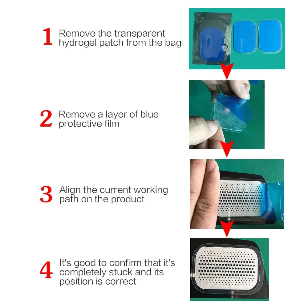EMS Neck Massager Replacement Gel Pads - Conductive Adhesive Set Body Shaping Massage Equipment Tidesmit