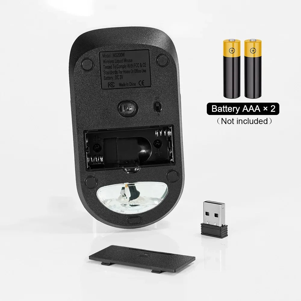 Creative Cute Floating Aquarium Animal 2.4 Wireless Mouse Ergonomics Mute Liquid Mice For PC Laptop Computer Accessoires Gifts