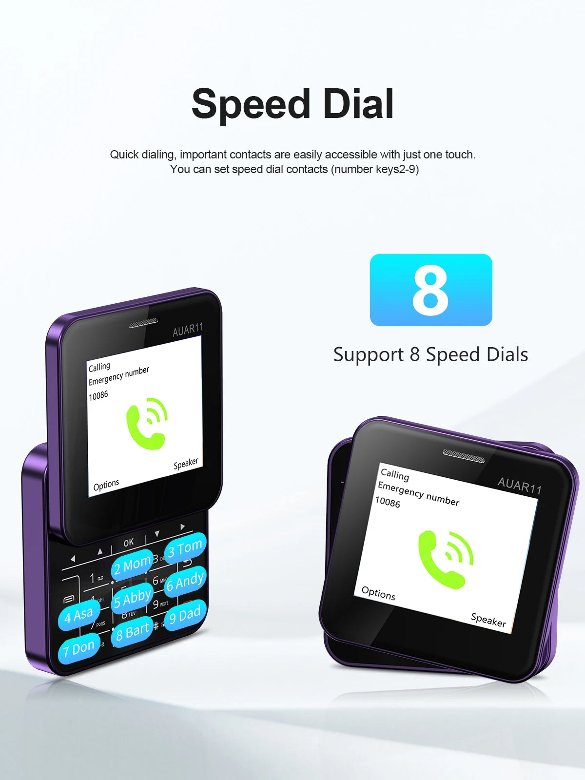 Low Price Sale SERVO AUAR11 2G GSM Rotate Screen Dual SIM Speed Dial Magic Voice Flashlight 2.4" Side Slider Square Cellphones