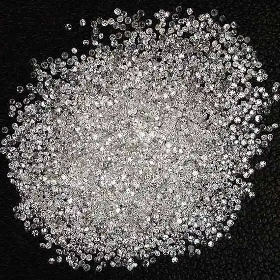 Dense round brilliant lab-grown diamond cluster, bright white stones with high sparkle