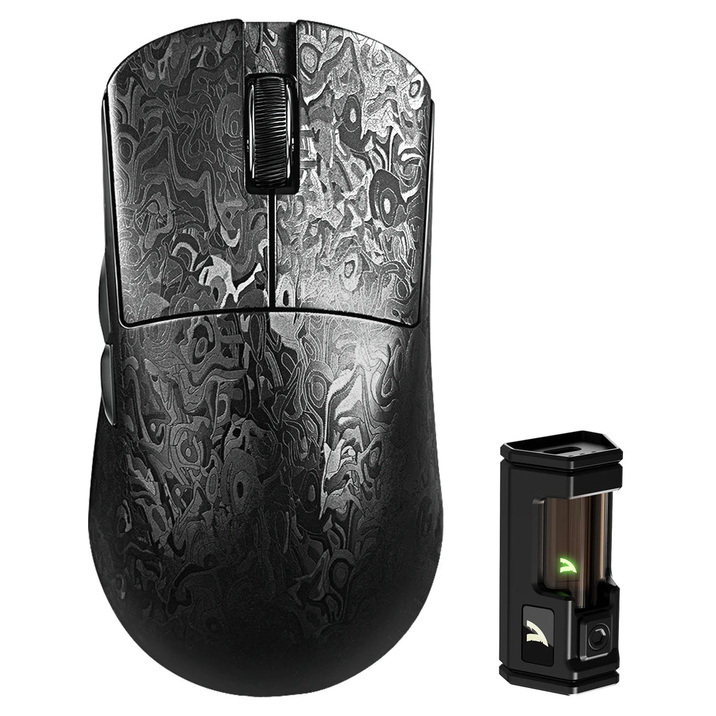 ATTACK SHARK R11 ULTRA Carbon Fiber Wireless Gaming Mouse, 8000Hz 49g 42000DPI, PAW3950MAX Nano-Metal Ice Coating BT/2.4G/USB-C