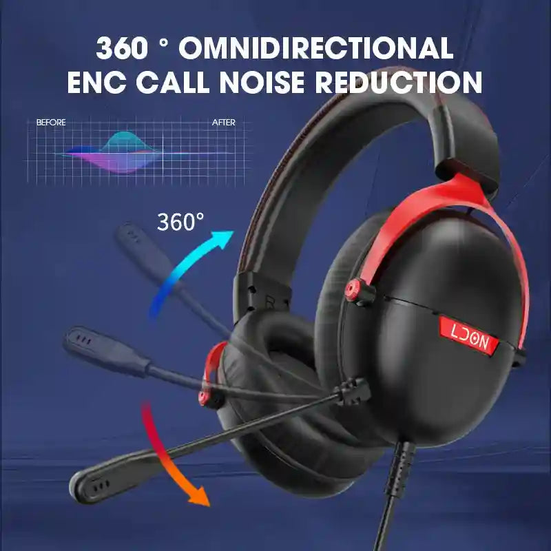 Tidesmit Gaming Headset with 7.1 Surround Sound - Wired Black Tidesmit