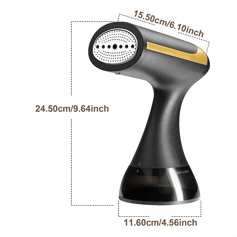 Tidesmit 1500W handheld foldable garment steamer showing compact travel-friendly design and rapid heat-up features