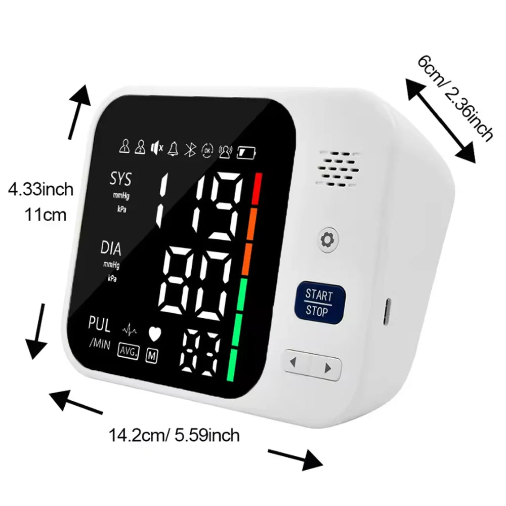 Automatic Tonometer Upper Arm Blood Pressure Monitor High Accurate Pressure Measure Tool Sphygmomanometer Tensiometer BP Monitor