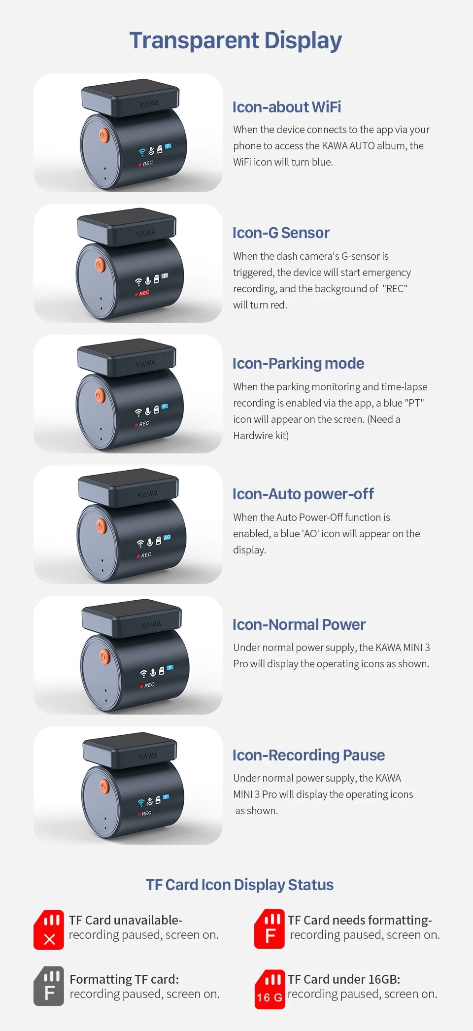 Mini 3 Pro 2K Dash Cam WiFi - Tidesmit Compact Vehicle Recorder Tidesmit
