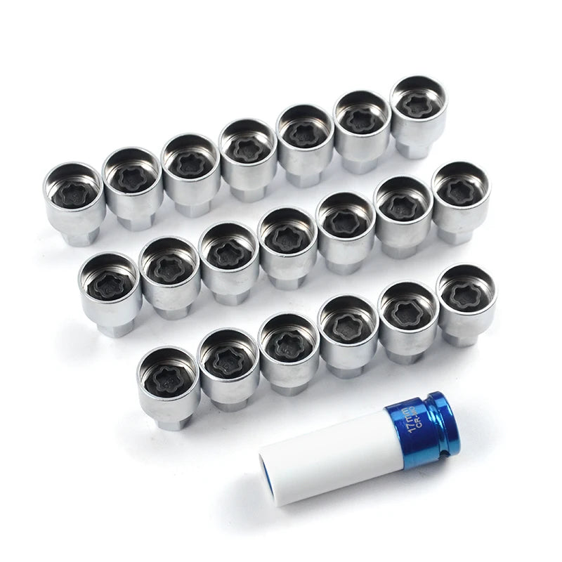 21pcs Master Wheel Lock Nut Stud Sockets Key Set Removal Locking Socket for BMW Tools