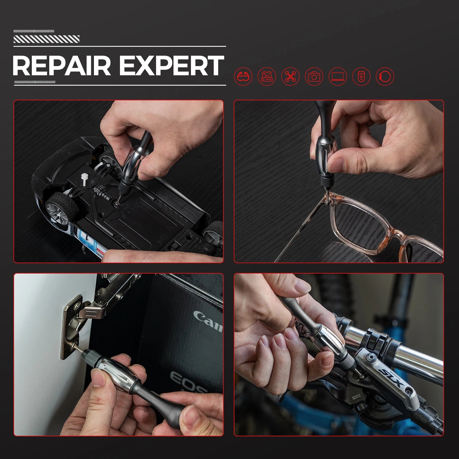 21-in-1 Screwdriver/Drill: non-slip grip, S2 bits, magnetic, quick swap. For jewelry, resin, wood, plastic housework, man's gift