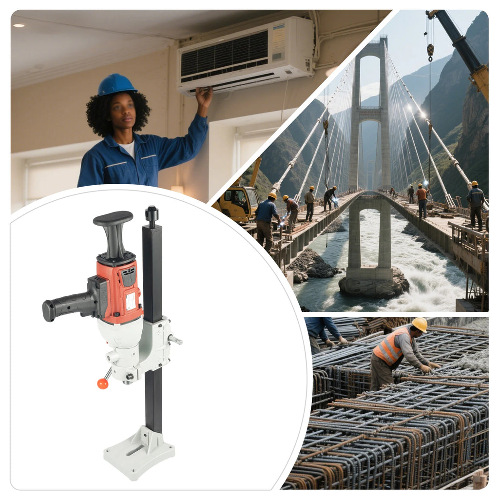 2200W Diamond Core Drill Rig Dry Wet Dual Use Handheld Vertical 2-in-1 Concrete Drilling Machine 180MM EU Plug