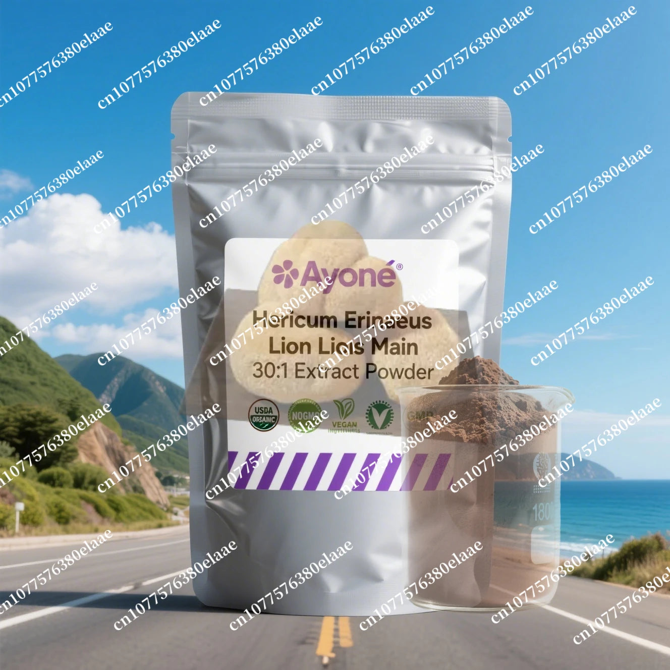 Customized Proportion Lions Mane Mushroom Extract Powder Packaging Bulk Hericium Erinaceus Out Packing Aluminum Foil Bag