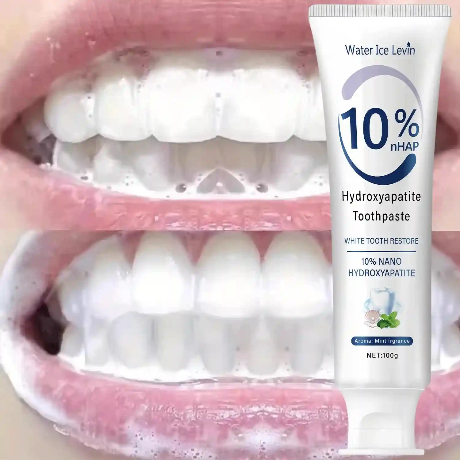 Tidesmit 10% Nano Hydroxyapatite Toothpaste for enamel repair and daily teeth whitening in 100g tube