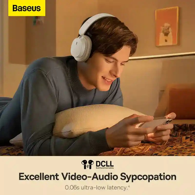 Wireless Over-Ear Headphones with 70H Playtime and Spatial Audio - Gray Tidesmit