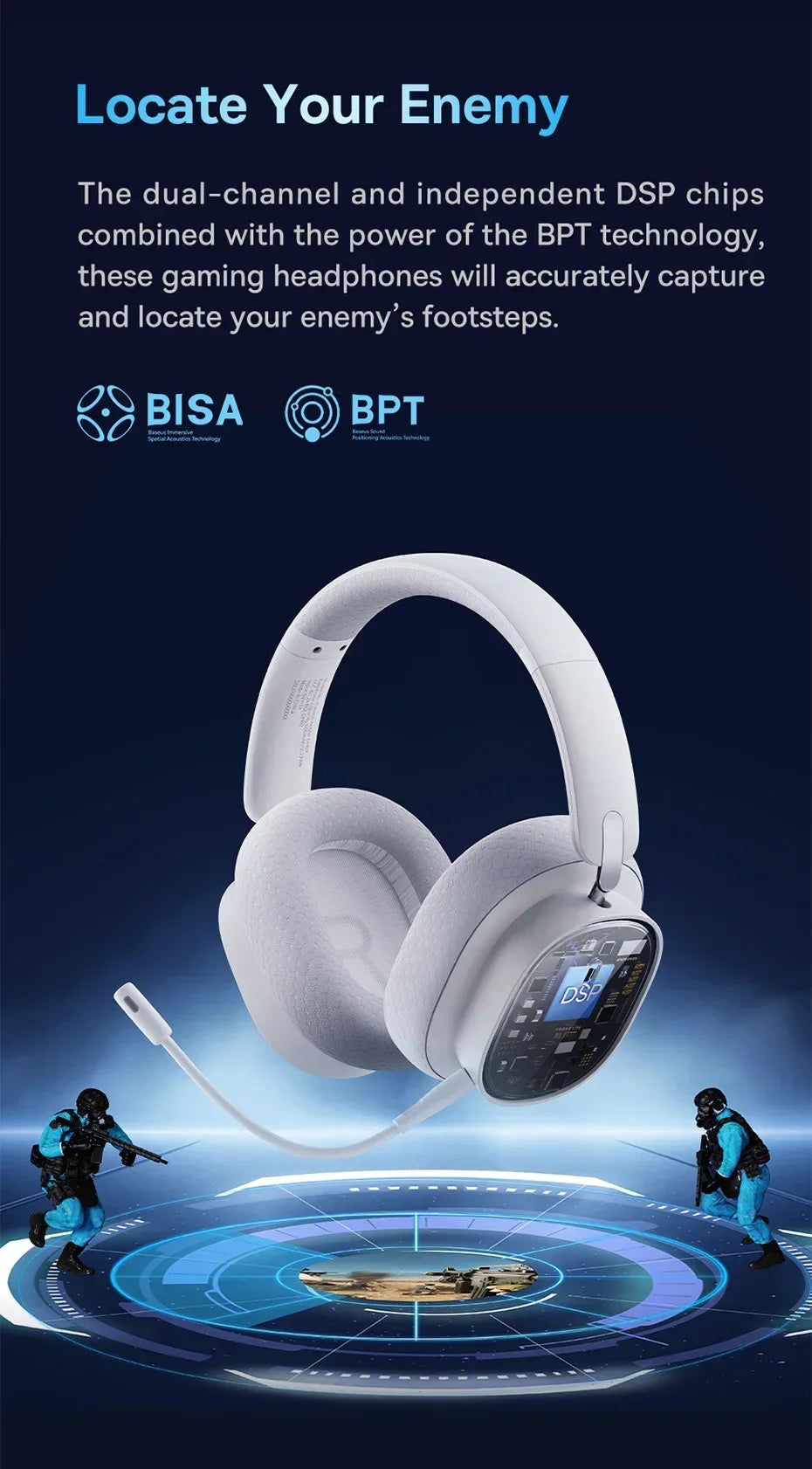 Wireless Gaming Headset 2.4G Bluetooth RGB by Tidesmit Tidesmit